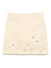 Elisabetta Franchi Floral-embroidered Tweed Mini Skirt