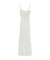 Elisabetta Franchi Floral-embroidery Lurex Gown In Menta