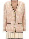 Elisabetta Franchi V-neckline Long Sleeve Floral Dress In Pink