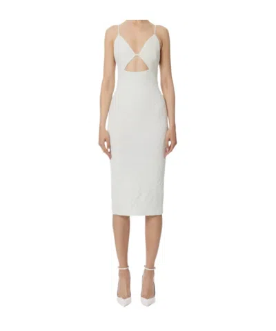 Elisabetta Franchi Floral Jacquard Dress In Green
