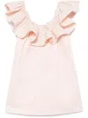Elisabetta Franchi Floral Jacquard Mini Dress With Ruches In Pink
