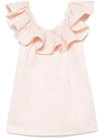 ELISABETTA FRANCHI FLORAL-JACQUARD MINI DRESS