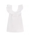 Elisabetta Franchi Floral Jacquard Mini Ruffled Dress In White