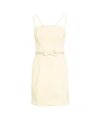 Elisabetta Franchi Floral Pattern Mini Dress In Yellow