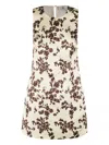 Elisabetta Franchi Dress In Printed Duchesse And Tulle In Neutrals
