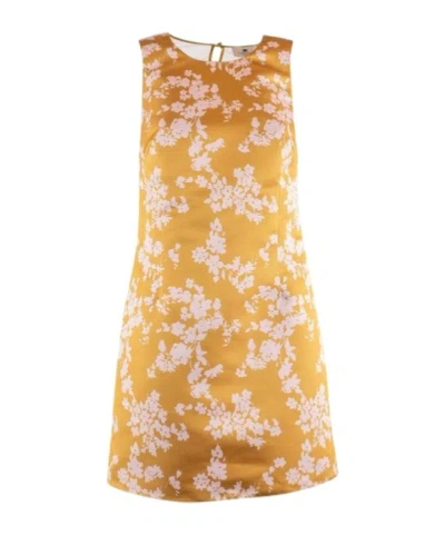 Elisabetta Franchi Floral Printed Sleeveless Dress In Yellow