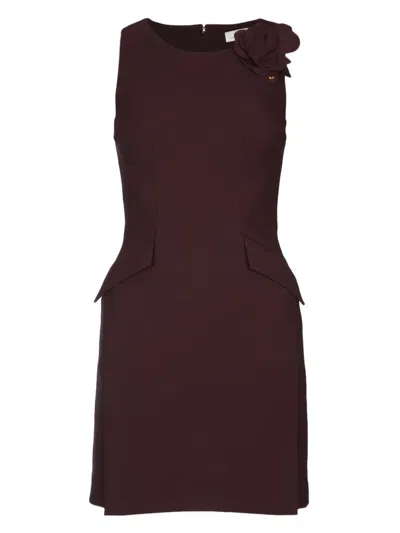 ELISABETTA FRANCHI FLOWER-DETAILING MINI DRESS