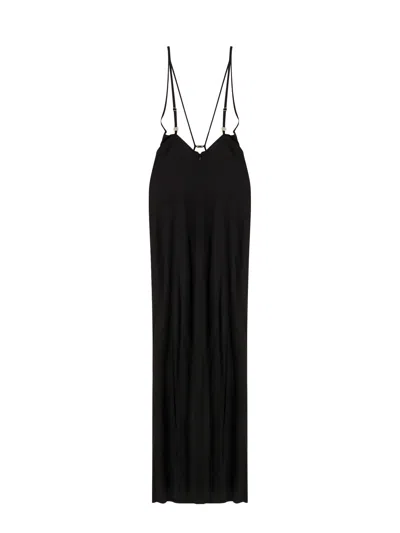 Elisabetta Franchi Flower Dress In Black