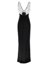 Elisabetta Franchi Cutout V-neck Floral Floor-length Sleeveless Dress