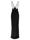 Elisabetta Franchi Cutout V-neck Floral Floor-length Sleeveless Dress In Multicolor