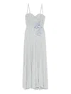 Elisabetta Franchi Maxi Dress With Sweetheart Neckline In Blue