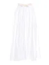 Elisabetta Franchi Flowing White Skirt With High Waist