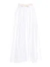 Elisabetta Franchi Flowing White Skirt With High Waist