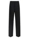 Elisabetta Franchi High-waisted Trousers With Wide Legs And Decorative Button Details In Black