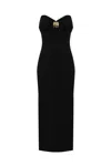 Elisabetta Franchi Macro-bow Crepe Midi Dress In Black