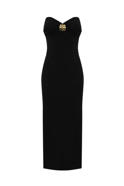 ELISABETTA FRANCHI FLUID CREPE DRESS WITH MACRO BOW