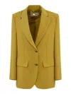 Elisabetta Franchi Fluid Crepe Jacket With Logo Buttons In Dark Orange