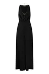 Elisabetta Franchi Jumpsuit Acetate Blend Metal Chain Accessory In Black