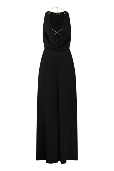 ELISABETTA FRANCHI ELISABETTA FRANCHI FLUID CREPE JUMPSUIT WITH BRA ACCESSORY