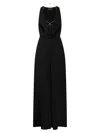 Elisabetta Franchi Jumpsuit Acetate Blend Metal Chain Accessory In Black