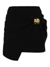 Elisabetta Franchi Fluid Crepe Skirt With Macro Bow In Black