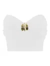 Elisabetta Franchi Fluid Crepe Top With Jewel Decoration In White
