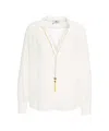 Elisabetta Franchi Fluid White Blouse In White