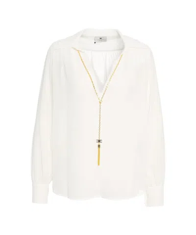 Elisabetta Franchi Fluid White Blouse