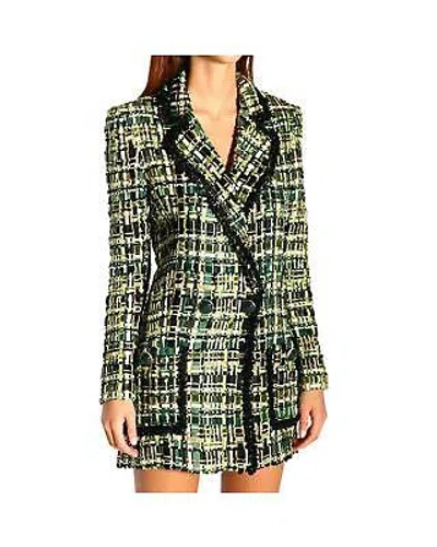 Pre-owned Elisabetta Franchi Double Breasted Blazer Dress In Green - Suits & Blazers