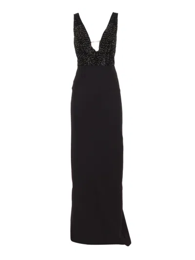 Elisabetta Franchi Form-fitting Dress With Clean Lines In Black