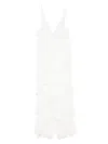 Elisabetta Franchi Ruffled V-neck Maxi Dress With Layered Detailing
