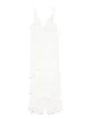 Elisabetta Franchi Ruffled V-neck Maxi Dress With Layered Detailing