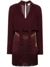 Elisabetta Franchi Fringe-detail Mini Dress In 红色