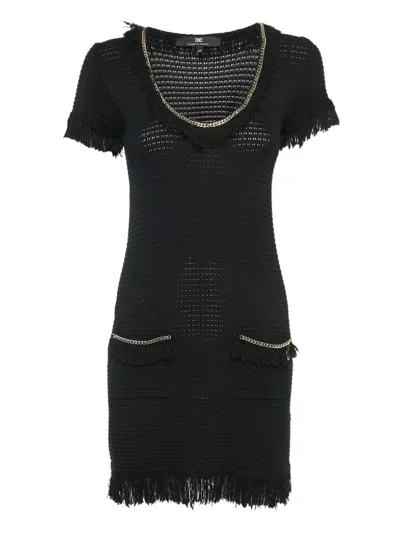 Pre-owned Elisabetta Franchi Fringed Knit Dress