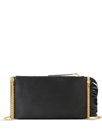Elisabetta Franchi Fringed-design Chain-strap Leather Shoulder Bag In Pattern