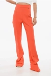 Elisabetta Franchi Front Pleated Bootcut Pants In Orange