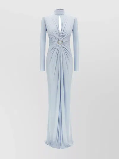 ELISABETTA FRANCHI 'FRONT RING DETAIL' HIGH NECKLINE DRESS