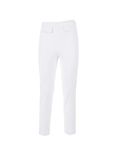 Elisabetta Franchi Cropped Tailored Minimalist Straight-leg Pants In White