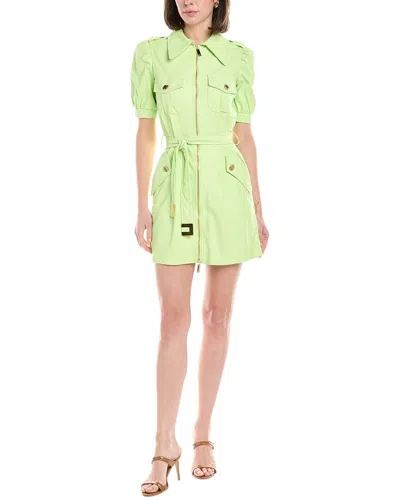 Elisabetta Franchi Front Zip Shirtdress In Green