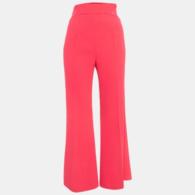 Pre-owned Elisabetta Franchi Fuchsia Pink Crepe Trousers S
