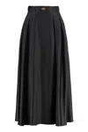 Elisabetta Franchi Logo-plaque Midi Skirt In Black