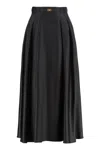 Elisabetta Franchi Logo-plaque Midi Skirt In Black