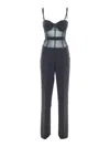 Elisabetta Franchi Tailored Jumpsuit With Corset Bodice In Black