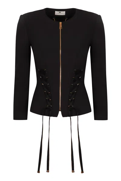 Elisabetta Franchi Full Zip Jacket In Black