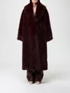 Elisabetta Franchi Fur Coat  Woman Color Burgundy In Burgundy