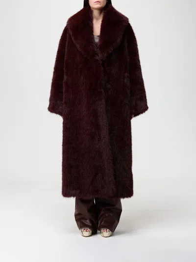 Elisabetta Franchi Fur Coat  Woman Color Burgundy