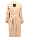 Elisabetta Franchi Fur-effect Coat Coats And Trench Coats Pink