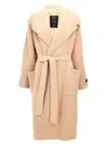 Elisabetta Franchi Fur-effect Coat Coats And Trench Coats Pink In Pink