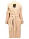 Elisabetta Franchi Fur-effect Coat Coats And Trench Coats Pink In Pink