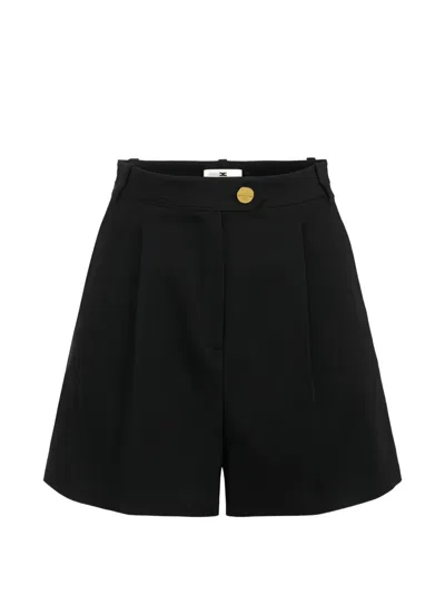 Elisabetta Franchi Gabardine Buttoned Shorts In Black